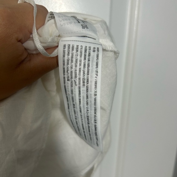 Abercrombie & Fitch White Ruffled Linen Blend Peplum Blouse size extra large - Picture 11 of 11